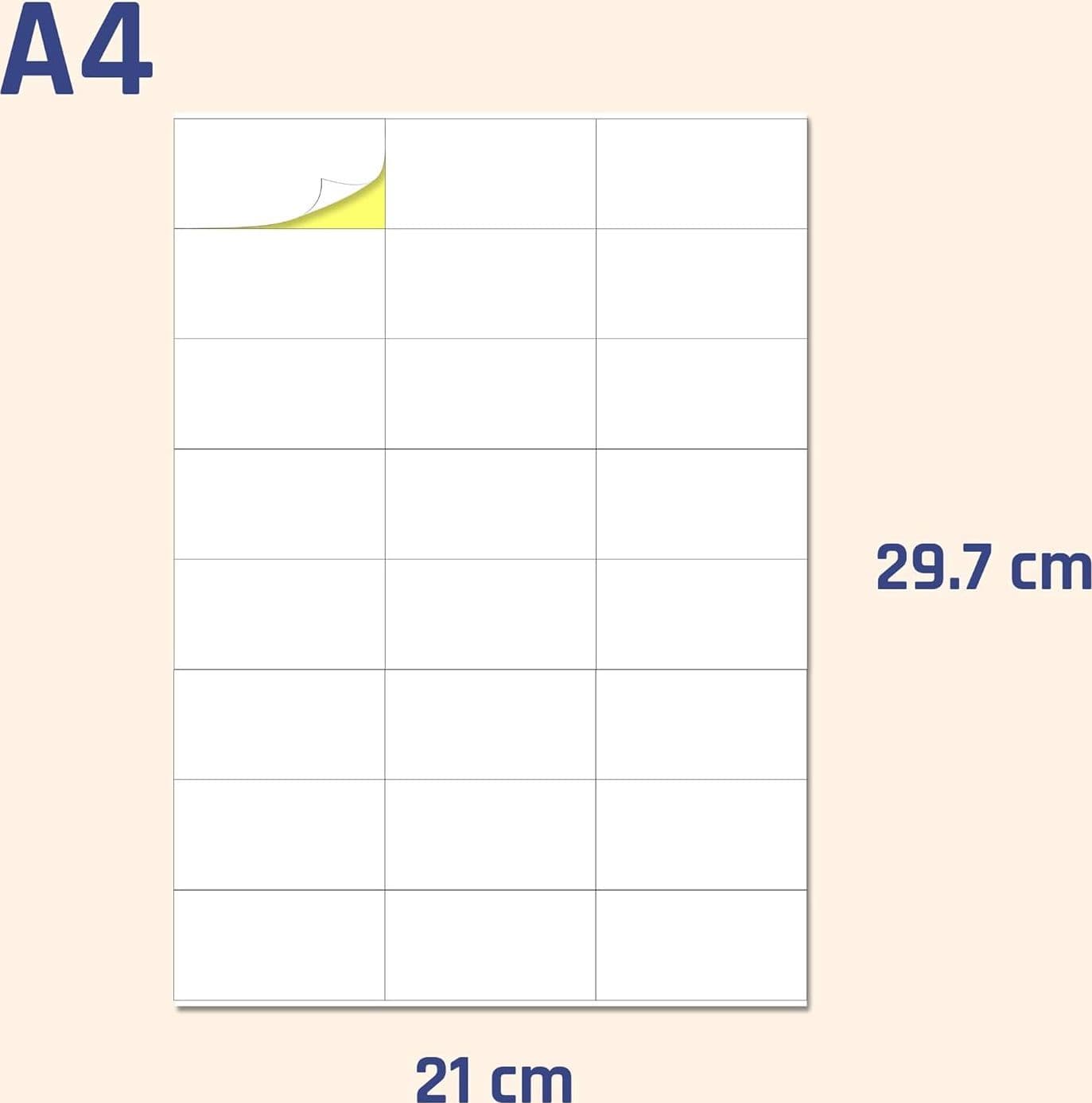 Foglio A4 di etichette fustellate per archiviazione e organizzazione documenti